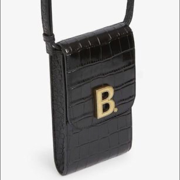 Balenciaga Croc Embossed B Phone Holder - Picture 3 of 11